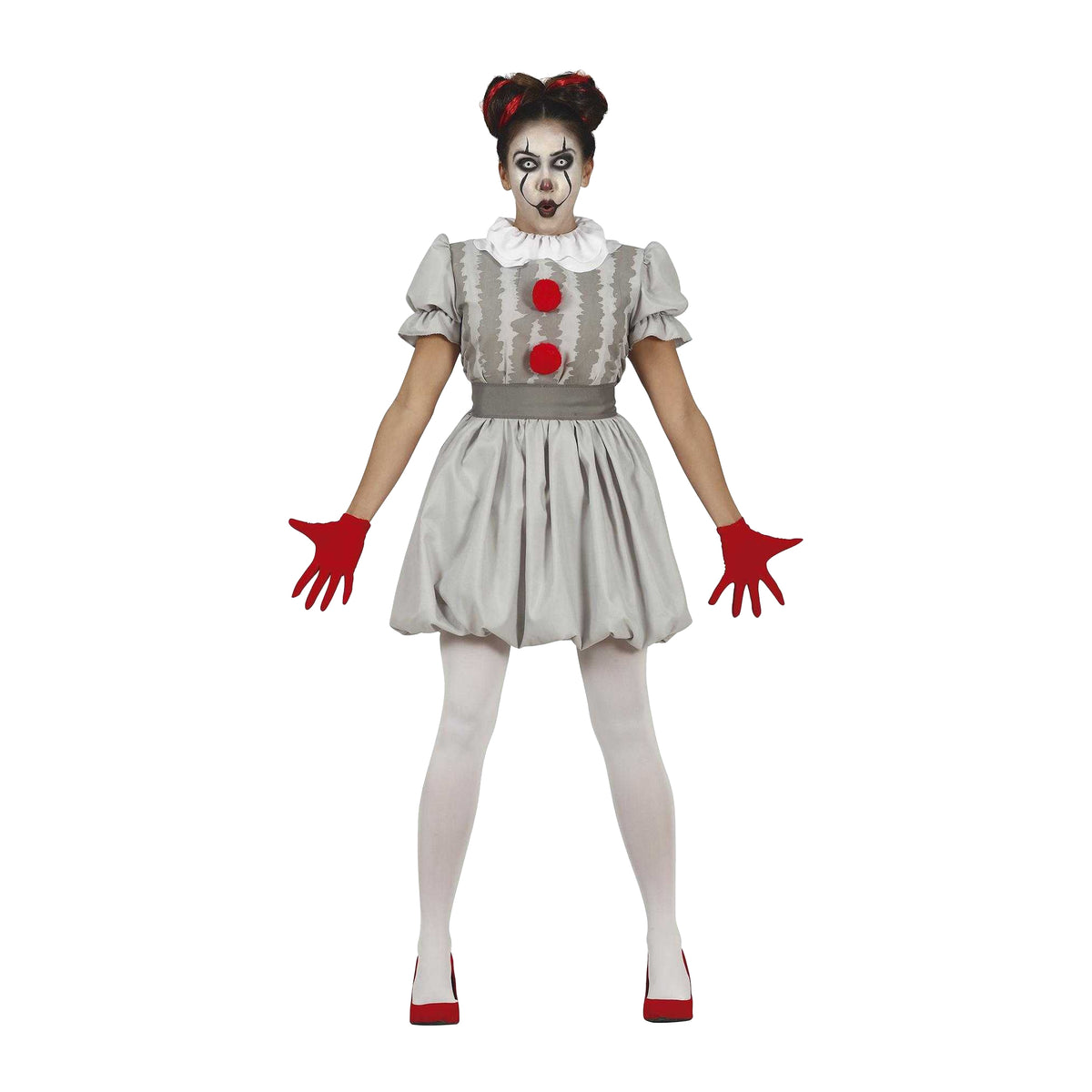 White-Red - Front - Fiestas Guirca Womens-Ladies Clown Costume Set