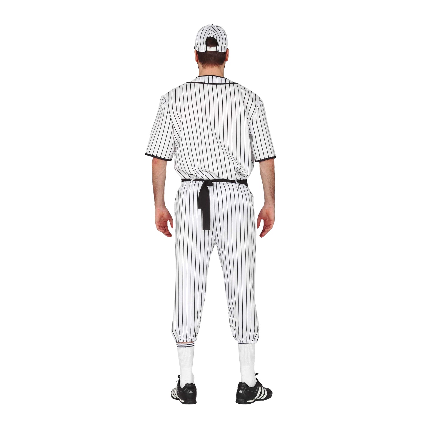 White-Black - Back - Fiestas Guirca Mens Baseball Player Costume Set