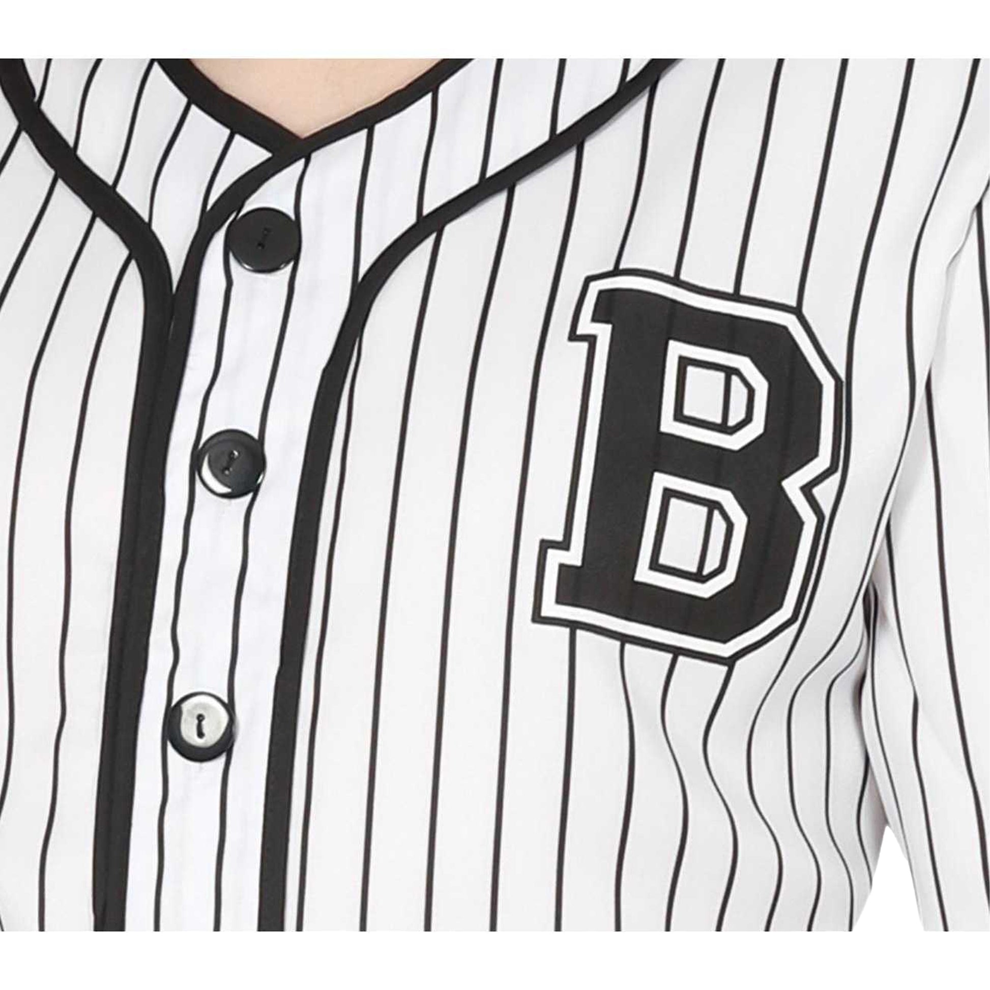 White-Black - Lifestyle - Fiestas Guirca Mens Baseball Player Costume Set