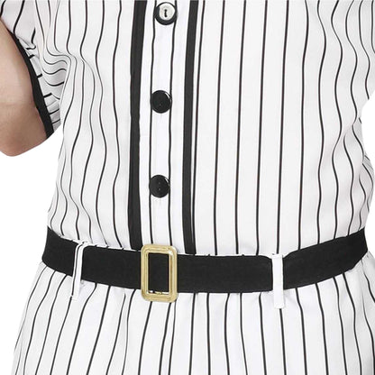 White-Black - Pack Shot - Fiestas Guirca Mens Baseball Player Costume Set