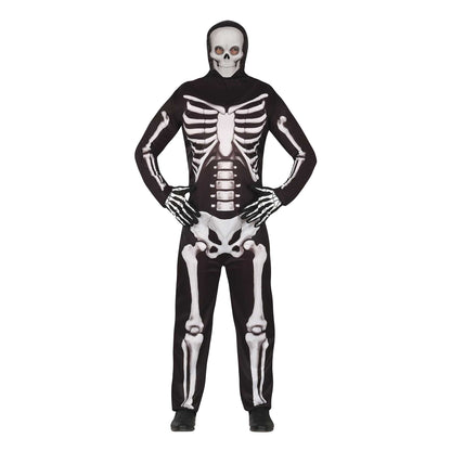 Black-White - Front - Fiestas Guirca Mens Skeleton Bodysuit