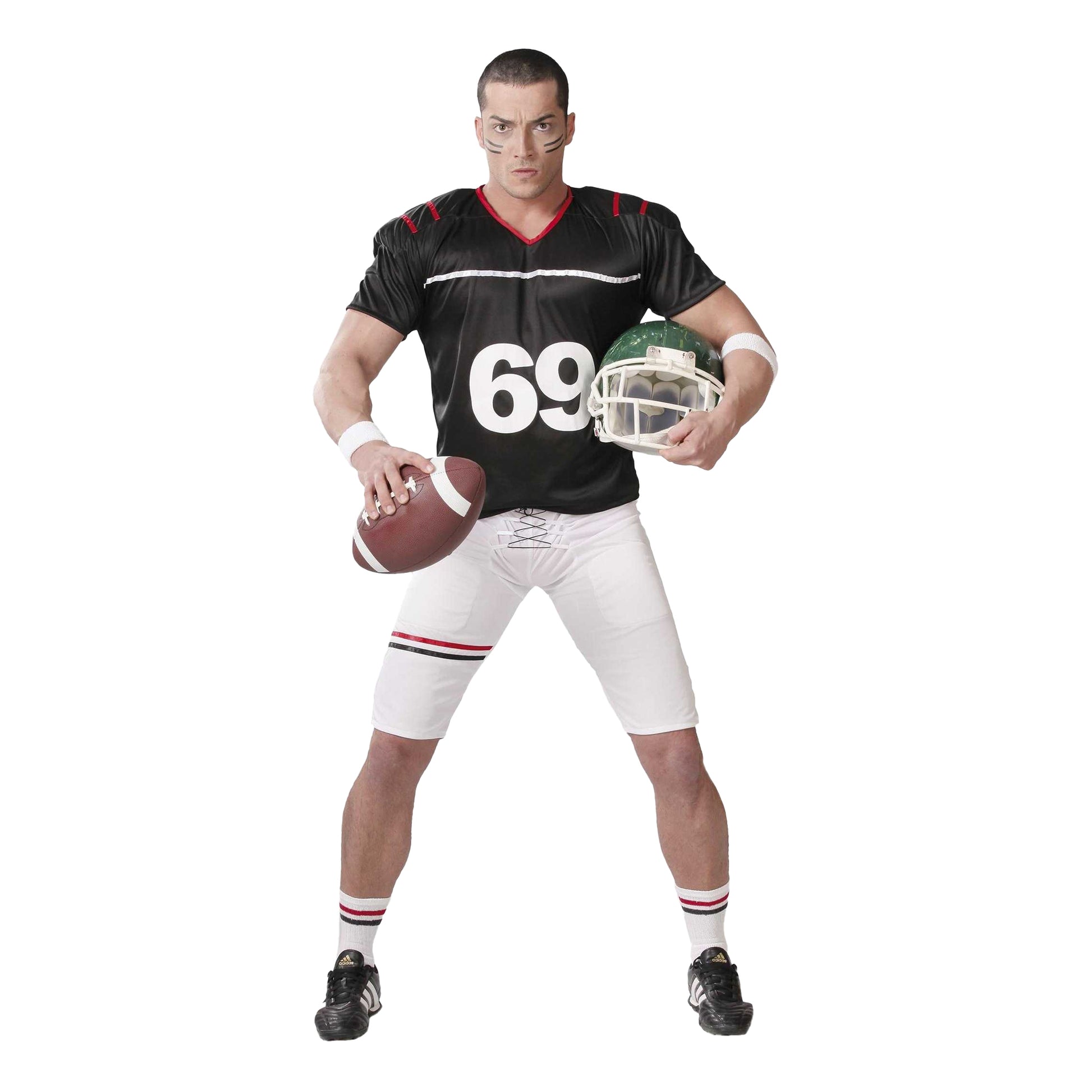 Black-White - Front - Fiestas Guirca Mens Quarterback Costume Set