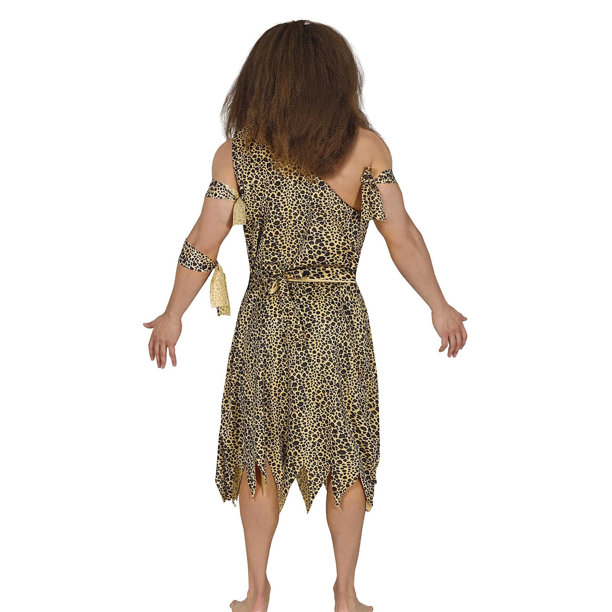 Brown - Back - Fiestas Guirca Mens Caveman Costume Set