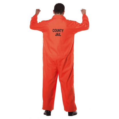 Orange - Back - Fiestas Guirca Mens Prisoner Costume