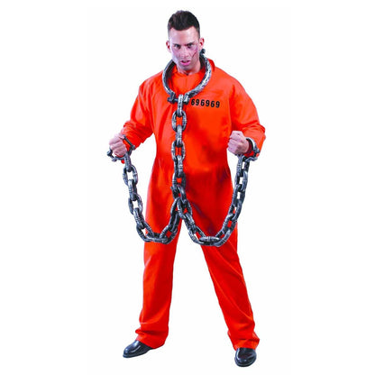 Orange - Lifestyle - Fiestas Guirca Mens Prisoner Costume
