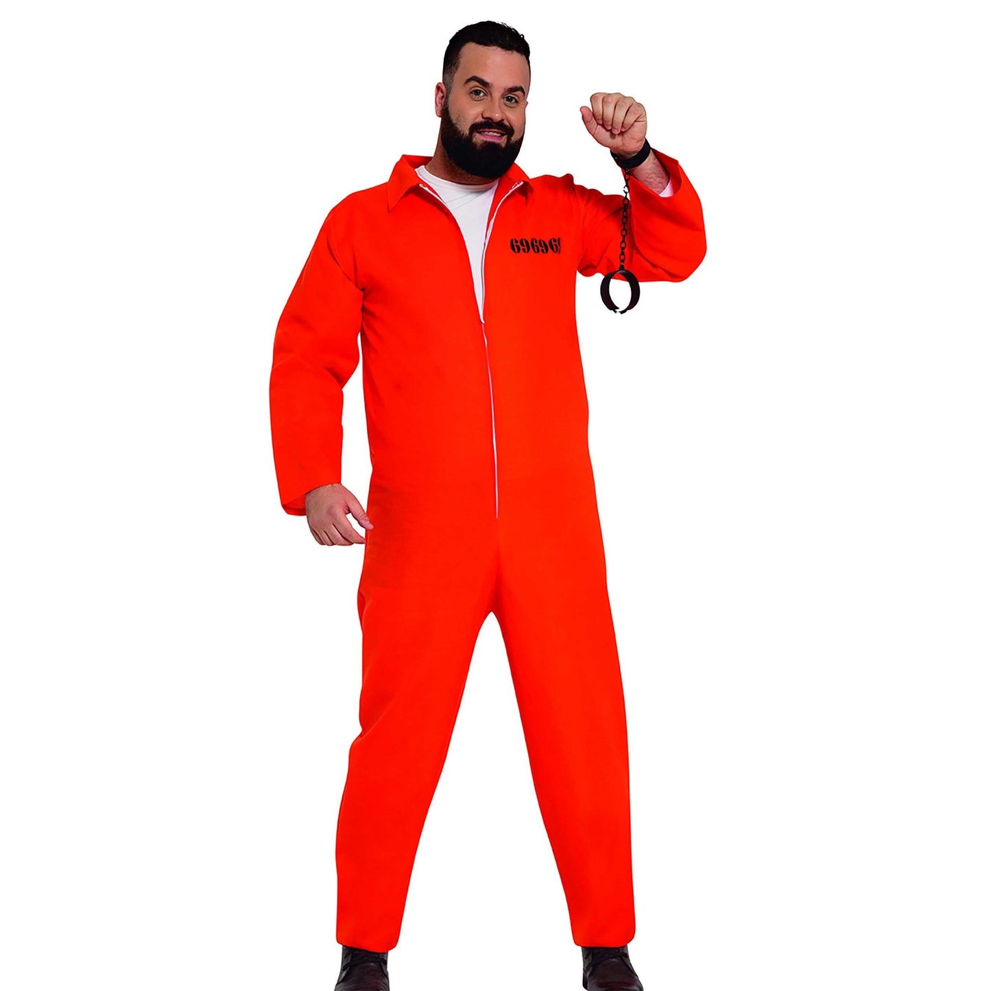 Orange - Front - Fiestas Guirca Mens Prisoner Costume