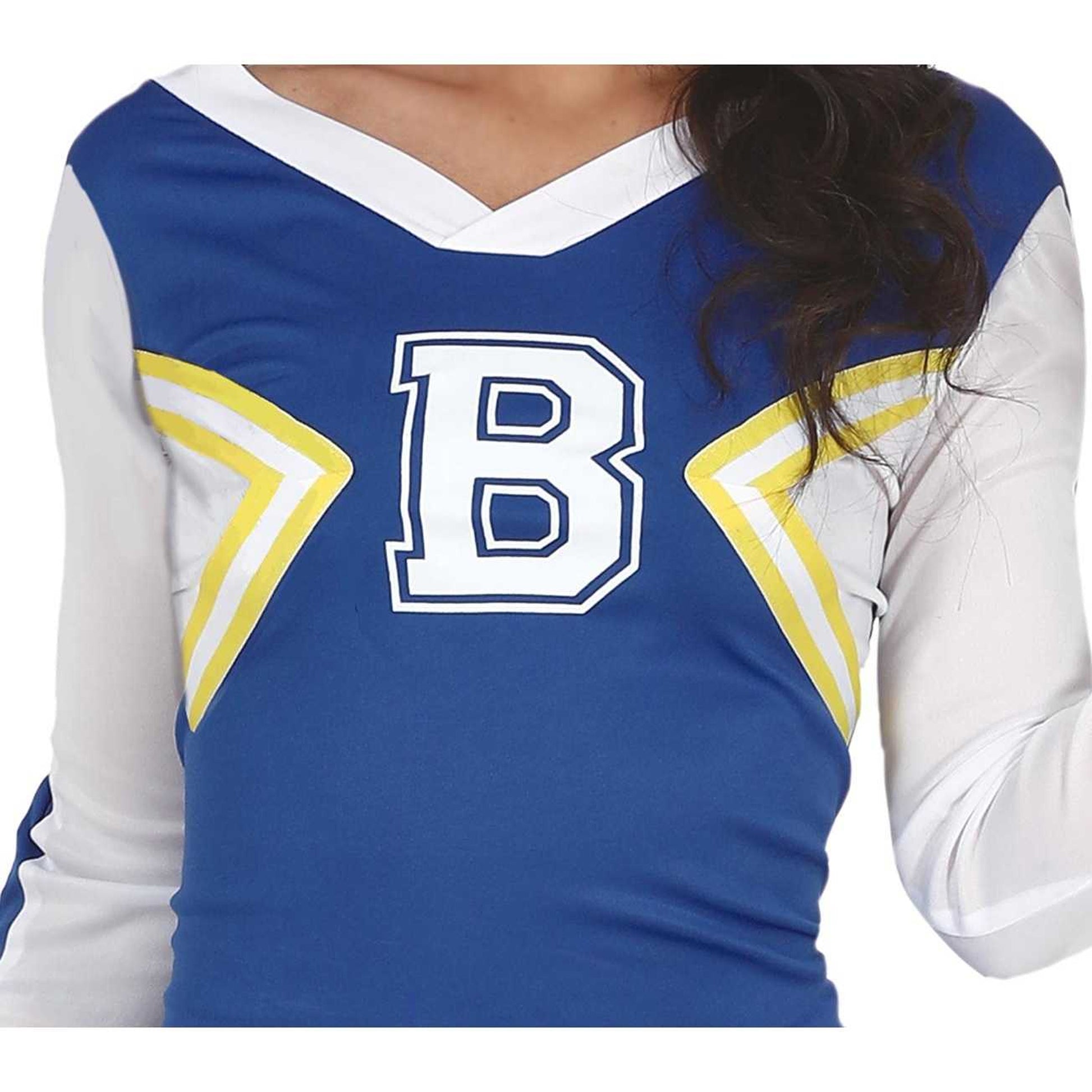 Blue-White - Side - Fiestas Guirca Womens-Ladies Cheerleader Costume Dress