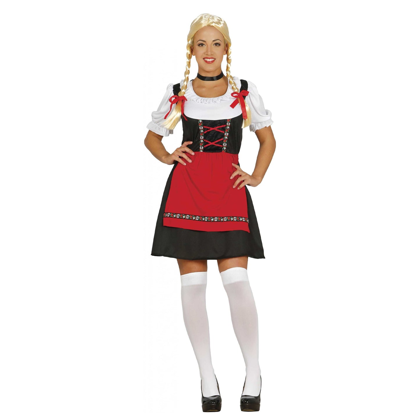 Black-Red - Front - Fiestas Guirca Womens-Ladies Bavarian Costume Dress