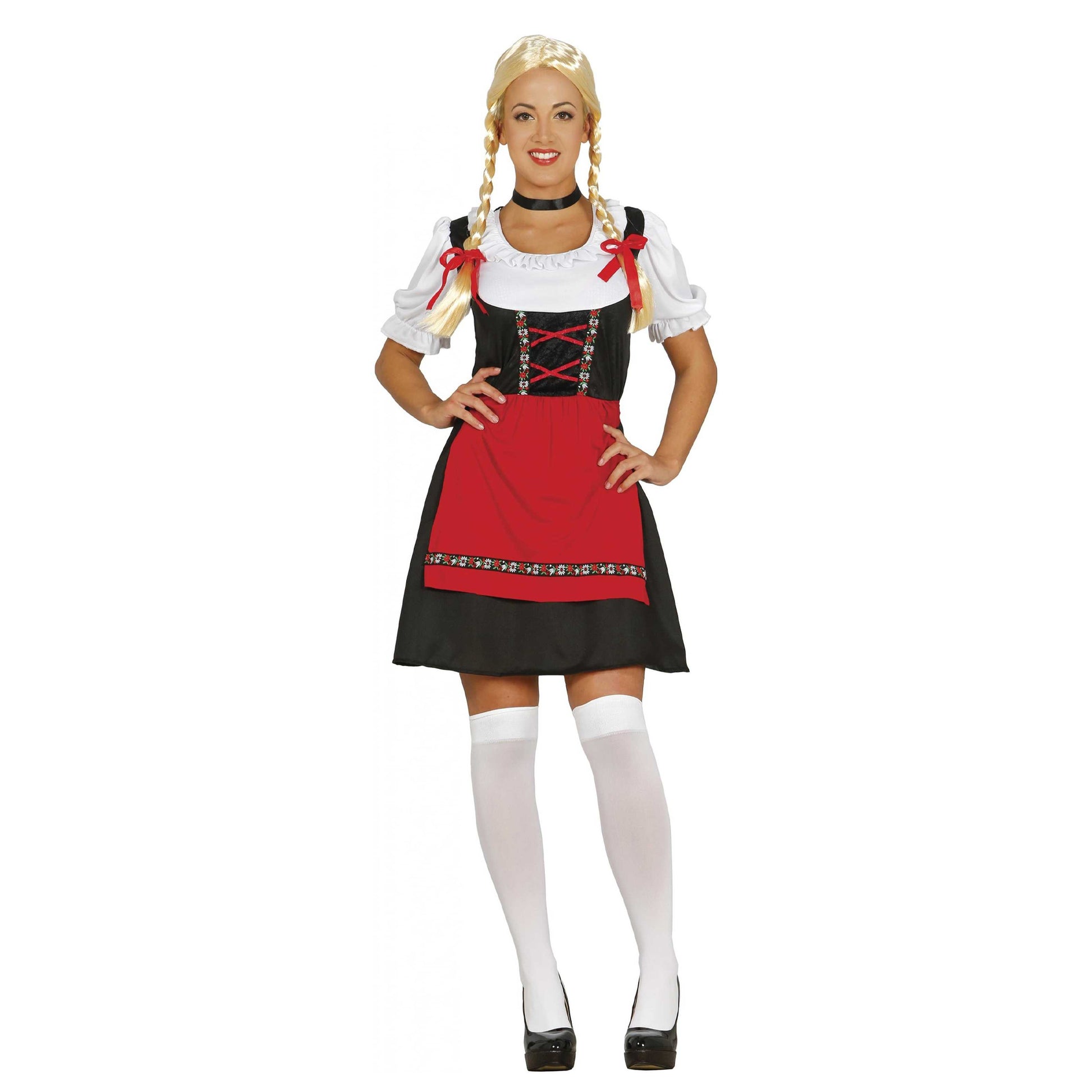Black-Red - Front - Fiestas Guirca Womens-Ladies Bavarian Costume Dress