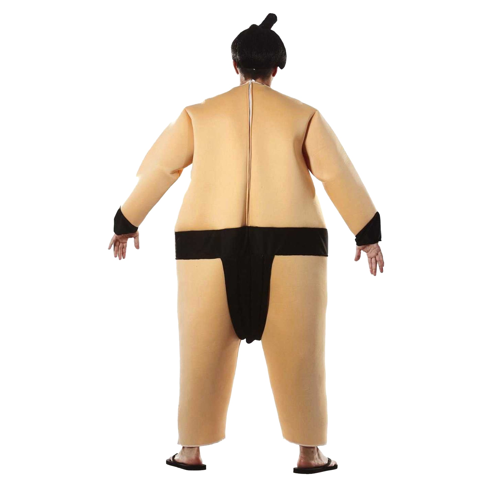 Beige-Black - Back - Fiestas Guirca Mens Sumo Costume