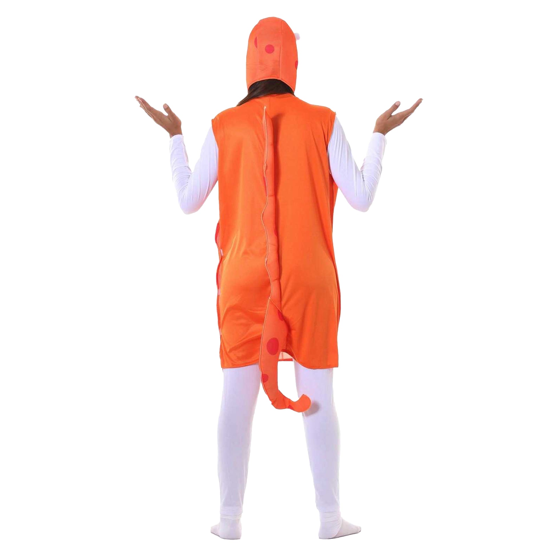 Orange - Back - Fiestas Guirca Unisex Adult Seahorse Costume Set
