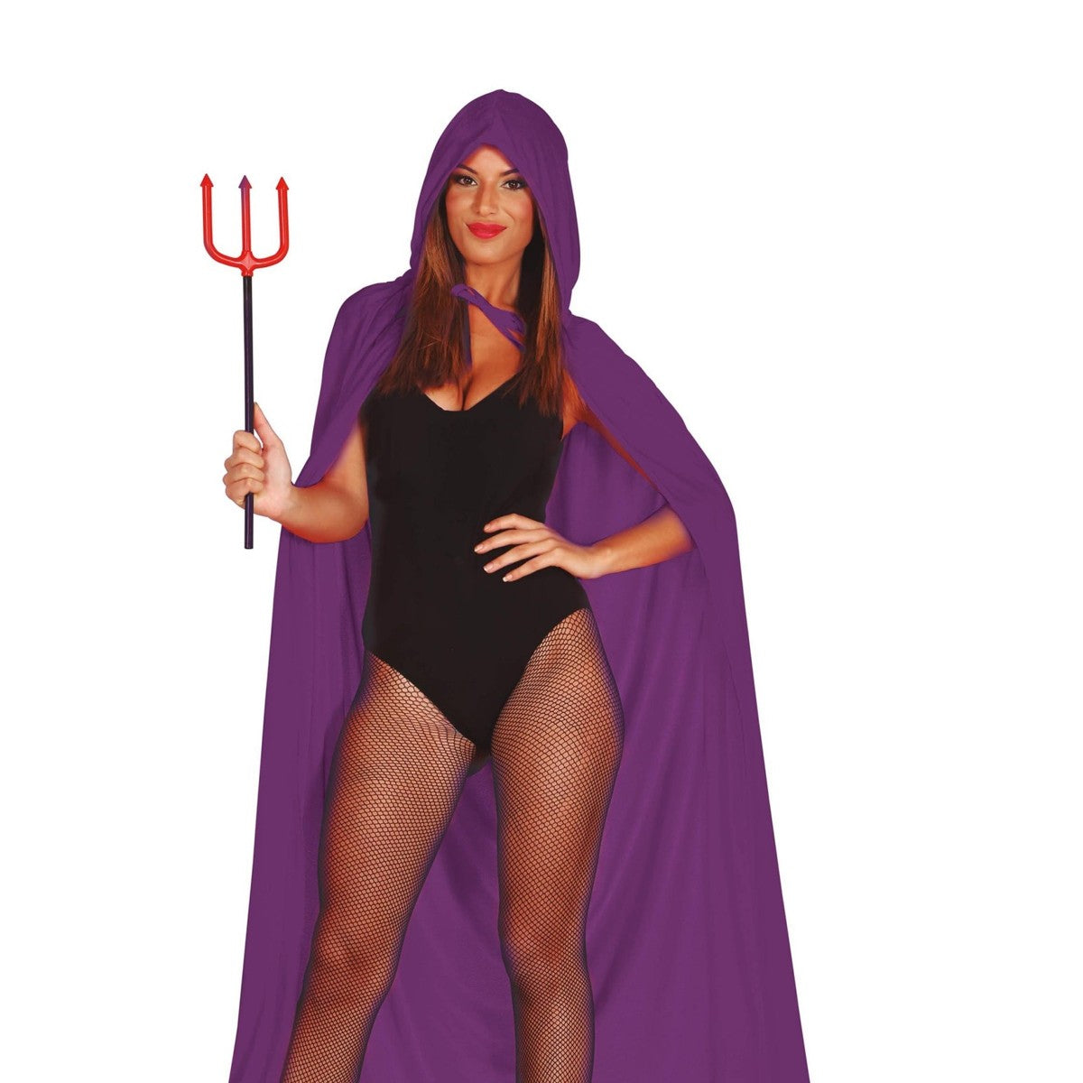Lilac - Back - Fiestas Guirca Unisex Adult Hooded Velvet Cape
