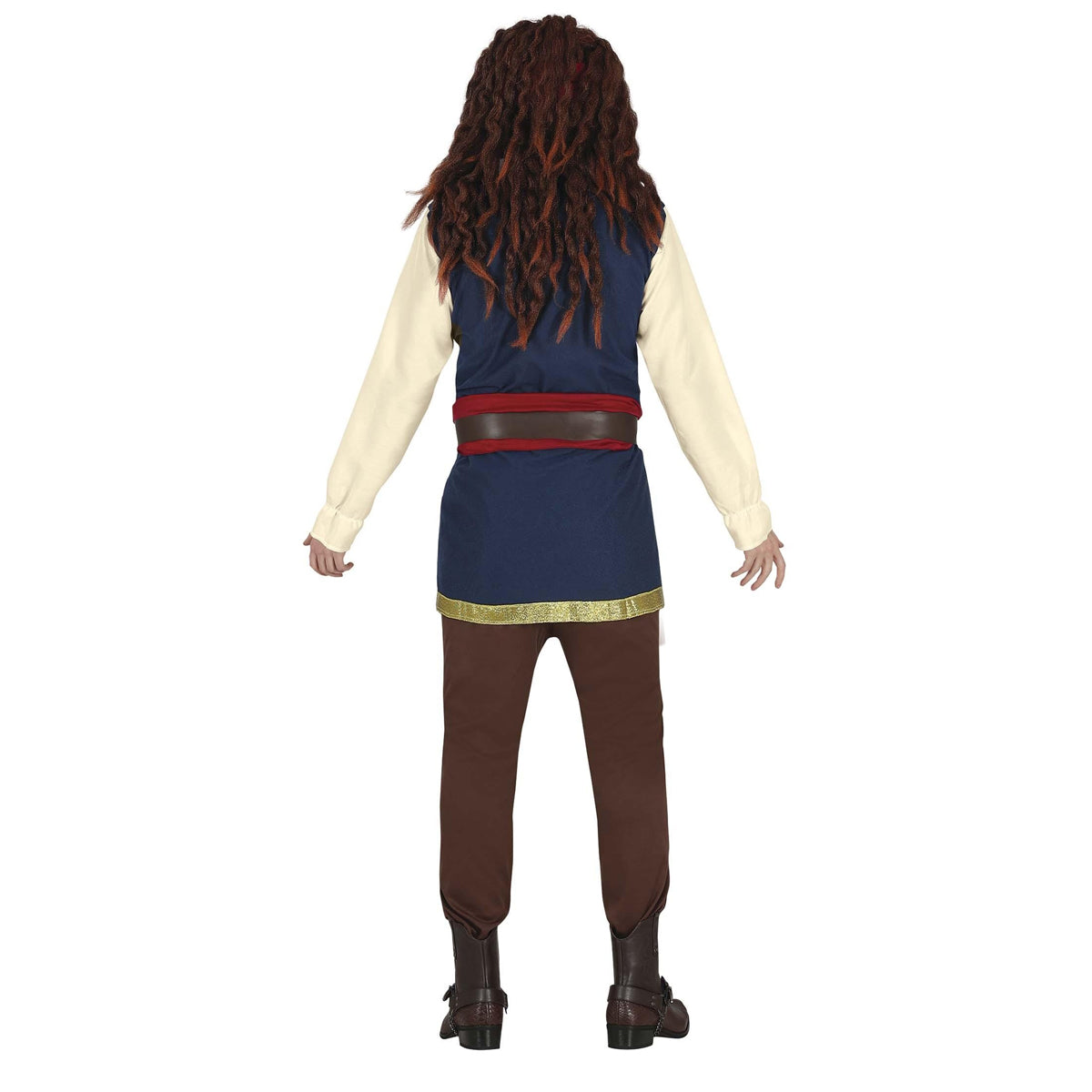 Brown-Blue - Back - Fiestas Guirca Mens Pirate Costume