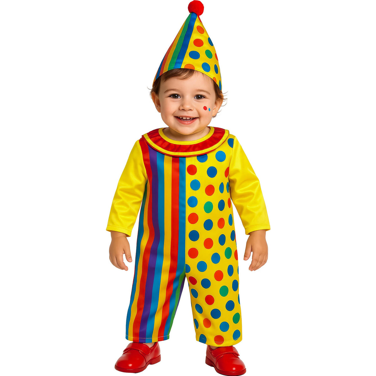 Yellow - Front - Fiestas Guirca Baby Clown Costume Set