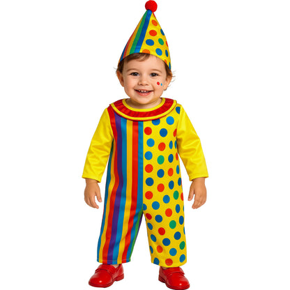 Yellow - Front - Fiestas Guirca Baby Clown Costume Set