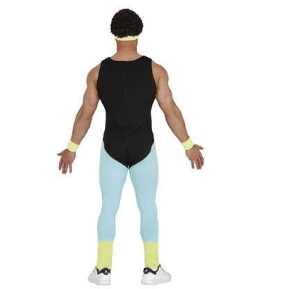 Blue-Black - Back - Fiestas Guirca Mens Gymnast Costume