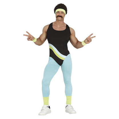 Blue-Black - Front - Fiestas Guirca Mens Gymnast Costume