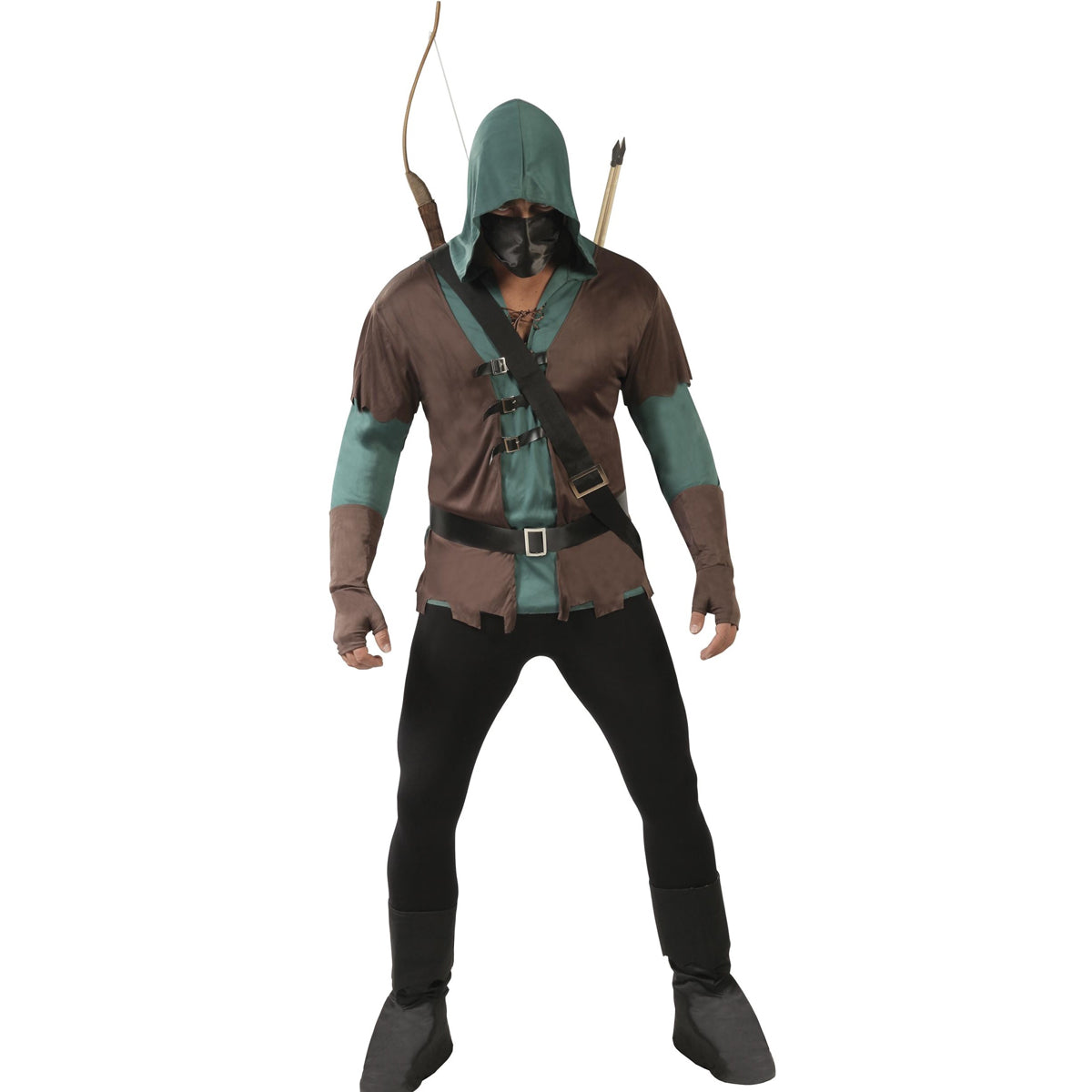 Brown-Green - Front - Fiestas Guirca Mens Archer Costume Set
