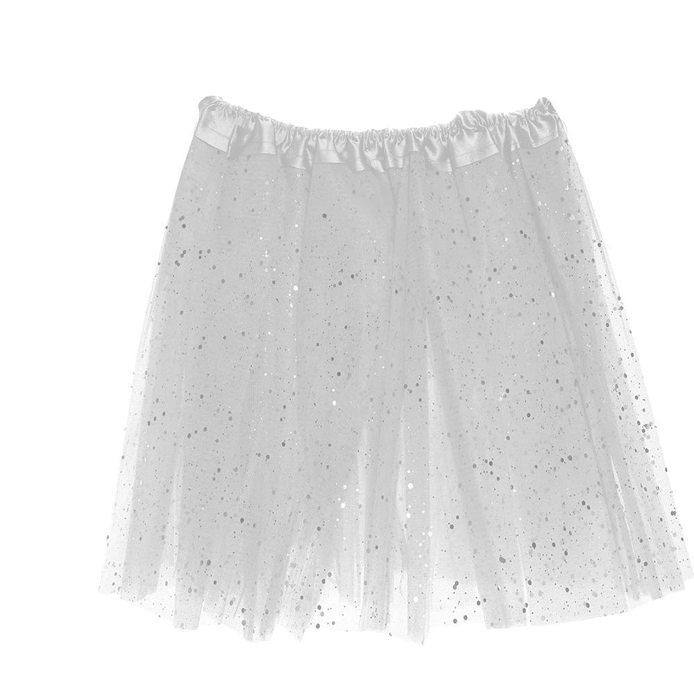 White - Front - Fiestas Guirca Womens-Ladies Glitter Tutu