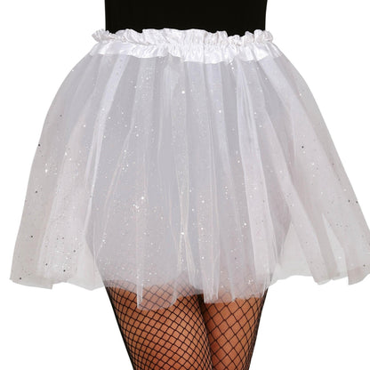 White - Back - Fiestas Guirca Womens-Ladies Glitter Tutu