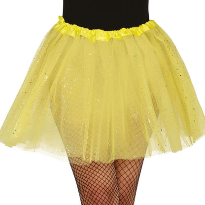 Yellow - Back - Fiestas Guirca Womens-Ladies Glitter Tutu