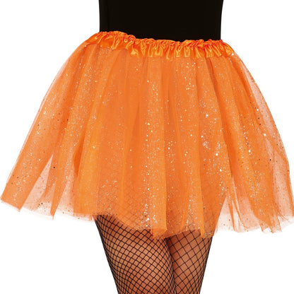 Orange - Back - Fiestas Guirca Womens-Ladies Glitter Tutu