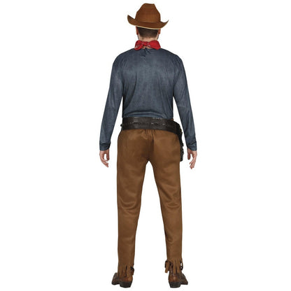 Brown-Blue - Back - Fiestas Guirca Mens Cowboy Costume