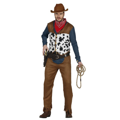 Brown-Blue - Front - Fiestas Guirca Mens Cowboy Costume