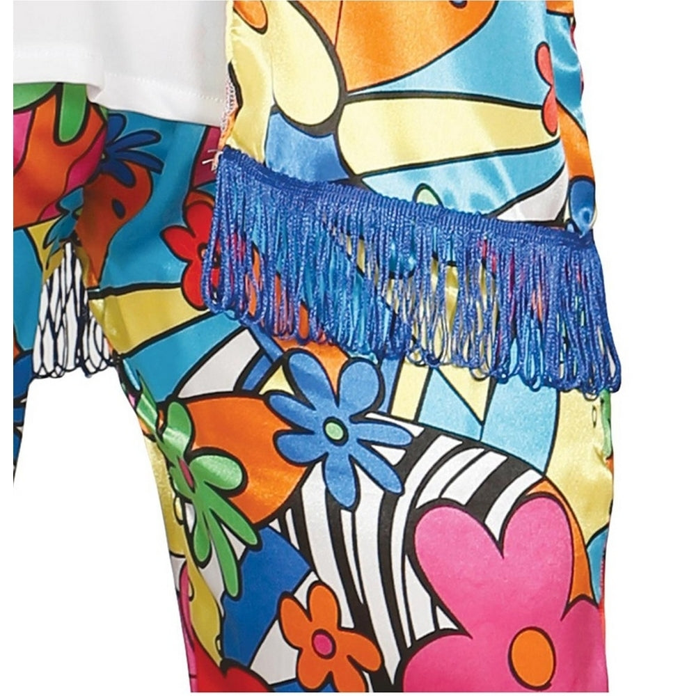 Multicoloured - Side - Fiestas Guirca Mens Hippie Rainbow Costume Set