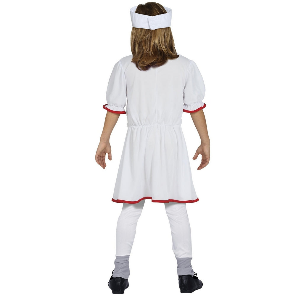 White-Red - Back - Fiestas Guirca Girls Nurse Costume Set