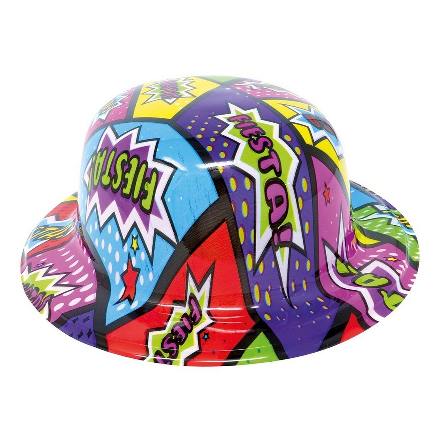 Multicoloured - Back - Fiestas Guirca Unisex Adult PVC Bowler Hat (Pack of 12)