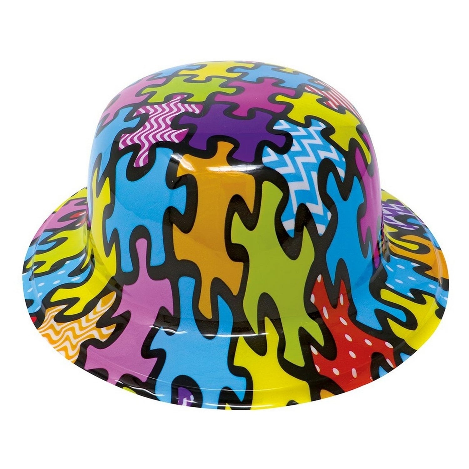 Multicoloured - Side - Fiestas Guirca Unisex Adult PVC Bowler Hat (Pack of 12)