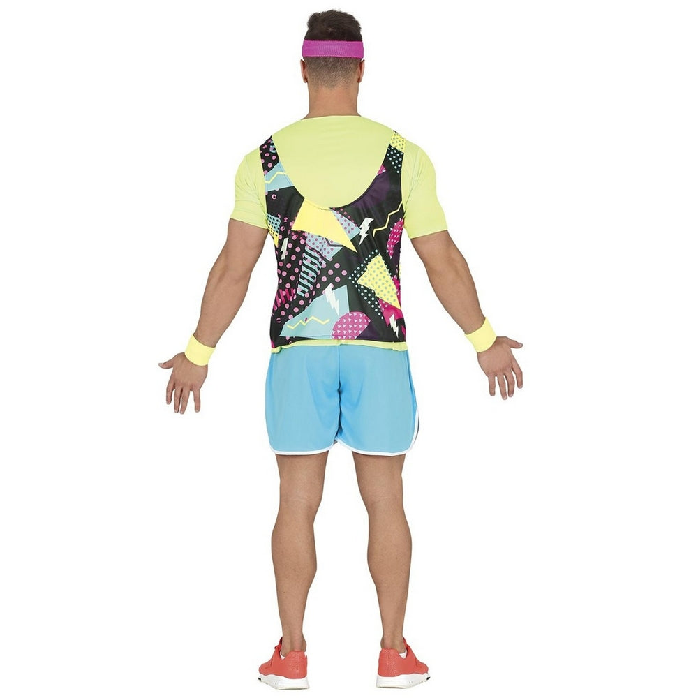Multicoloured - Back - Fiestas Guirca Mens 80s Costume Set