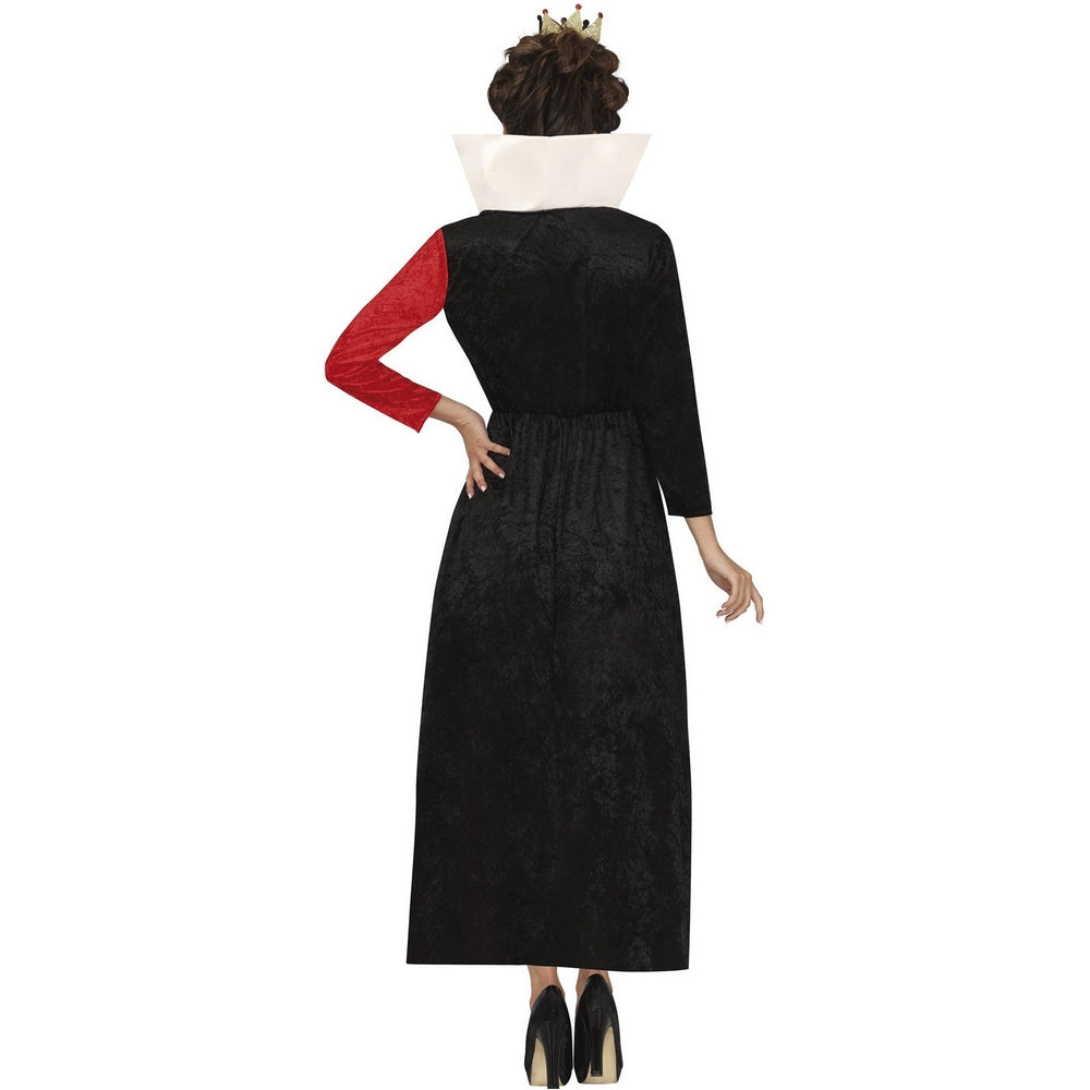 Red-Black - Back - Fiestas Guirca Womens-Ladies Queen Of Hearts Costume Dress
