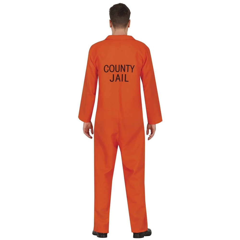 Orange - Back - Fiestas Guirca Mens Convict Costume