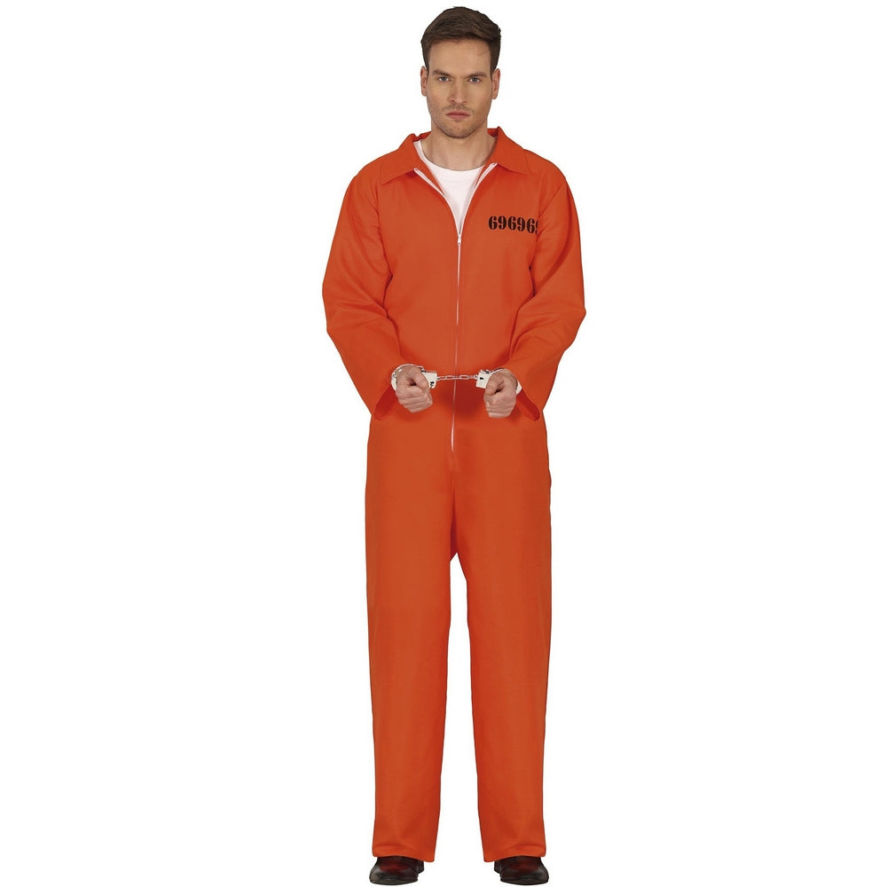 Orange - Front - Fiestas Guirca Mens Convict Costume