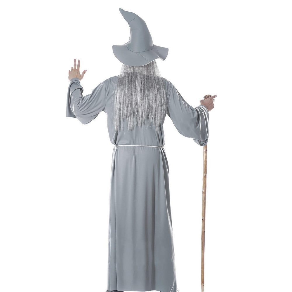 Grey - Back - Fiestas Guirca Mens Wizard Costume Set