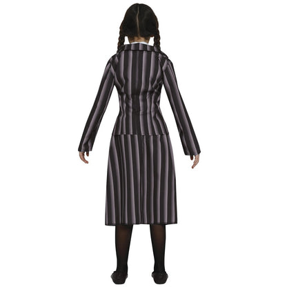 Black-Grey - Back - Fiestas Guirca Girls Gothic Student Costume Set