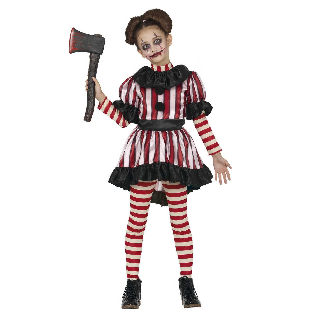 Black-Red - Front - Fiestas Guirca Girls Clown Costume Set