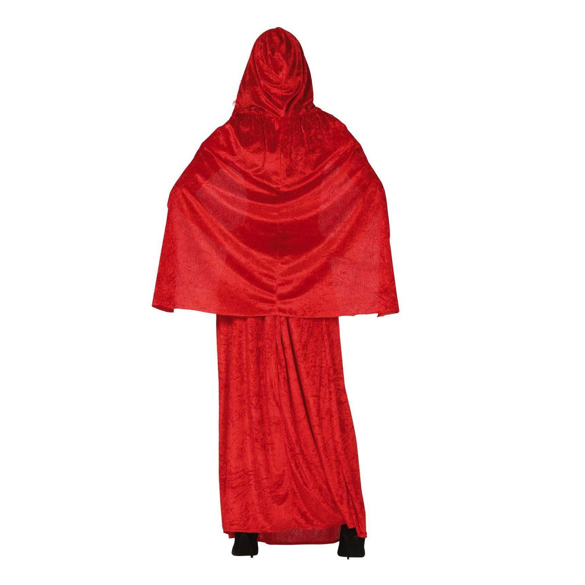 Red-White - Back - Fiestas Guirca Womens-Ladies Hooded Costume Set