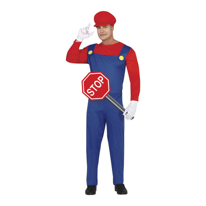 Red-Blue - Front - Fiestas Guirca Mens Train Driver Costume