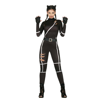 Black - Front - Fiestas Guirca Womens-Ladies Cat Costume Set