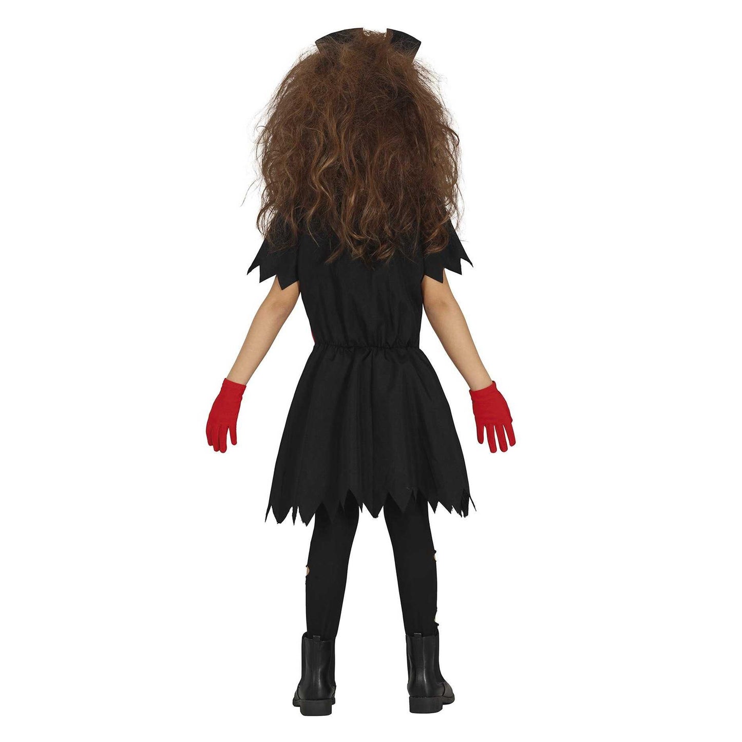 Red-Black - Back - Fiestas Guirca Childrens-Kids Killer Nurse Costume Set