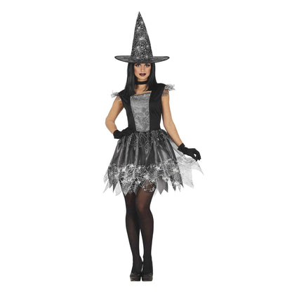 Black-Silver - Front - Fiestas Guirca Womens-Ladies Witch Costume Set
