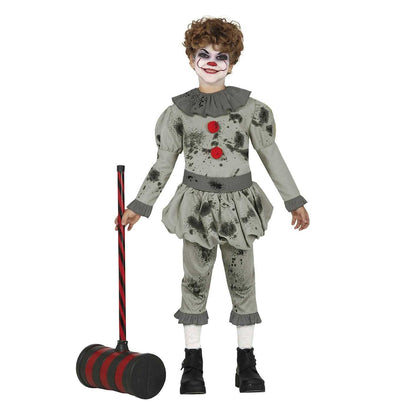 Grey-Red - Front - Fiestas Guirca Boys Bad Clown Costume