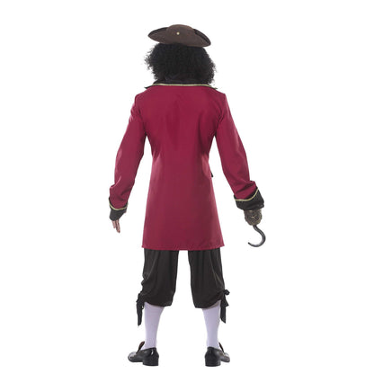 Red-Black - Back - Fiestas Guirca Mens Pirate Captain Costume Set