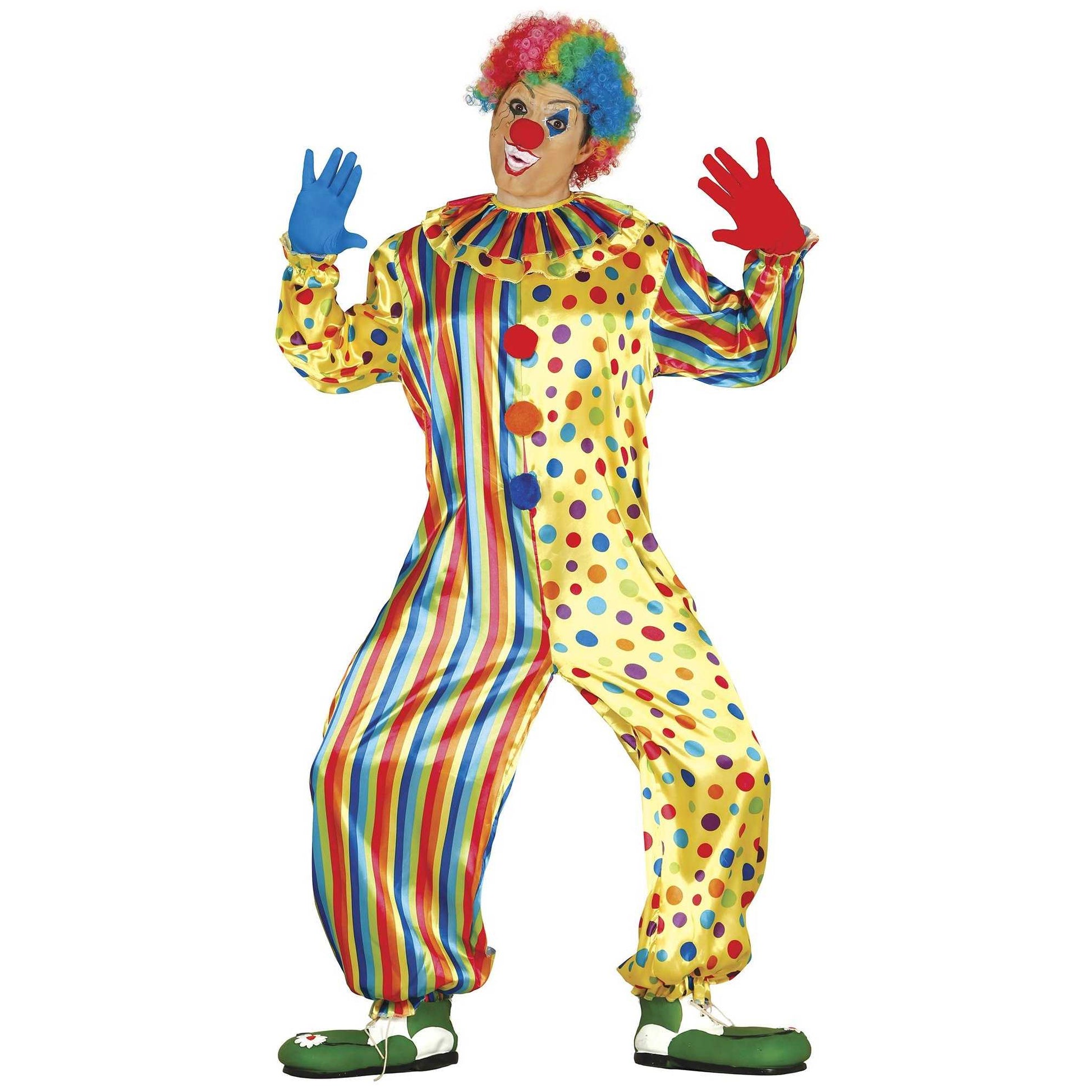 Yellow-Multicoloured - Front - Fiestas Guirca Mens Clown Costume