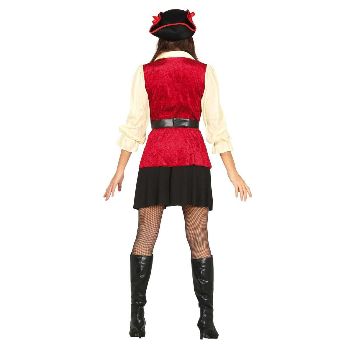 Burgundy-Black - Back - Fiestas Guirca Womens-Ladies Pirate Costume Set
