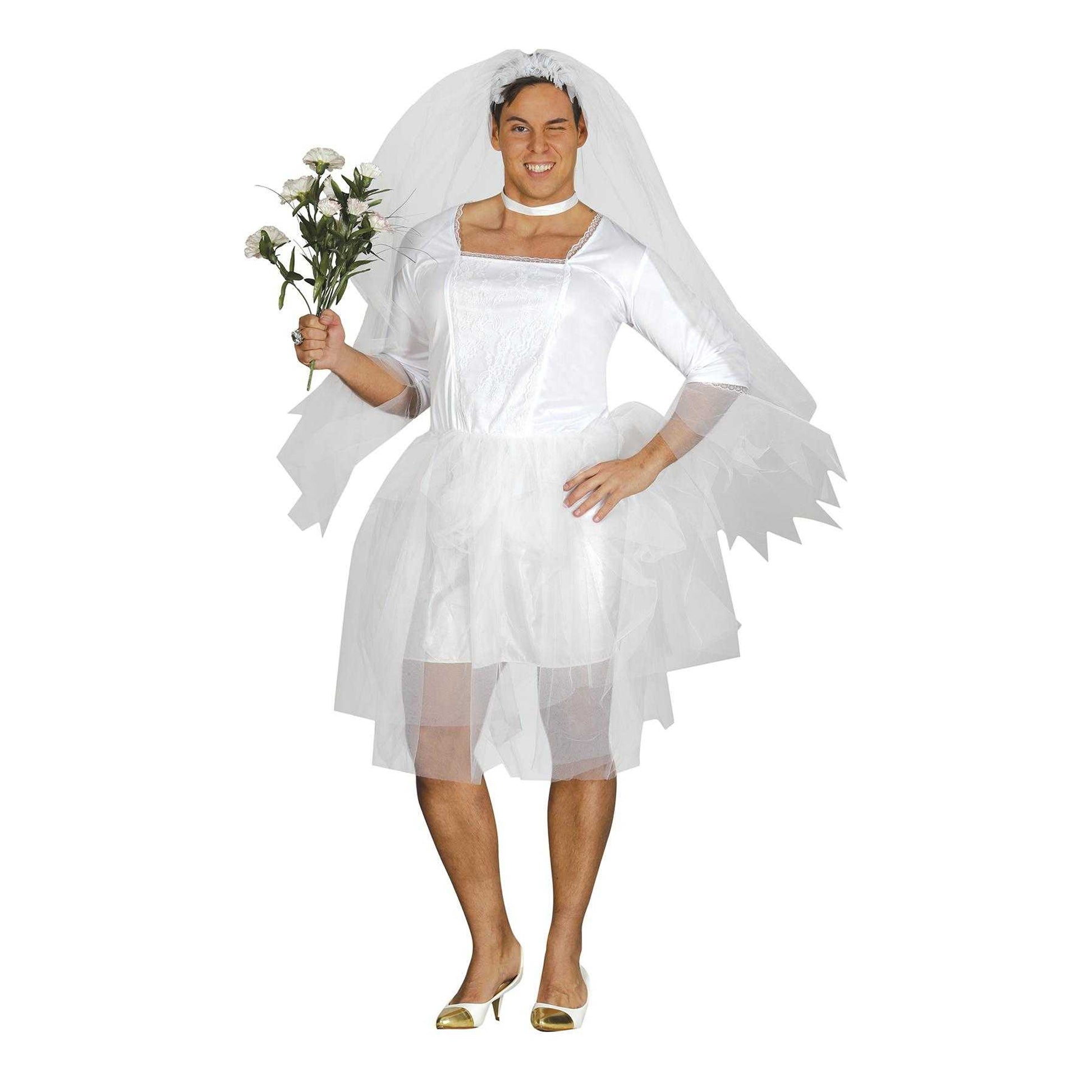 White - Front - Fiestas Guirca Mens Bride Costume Set