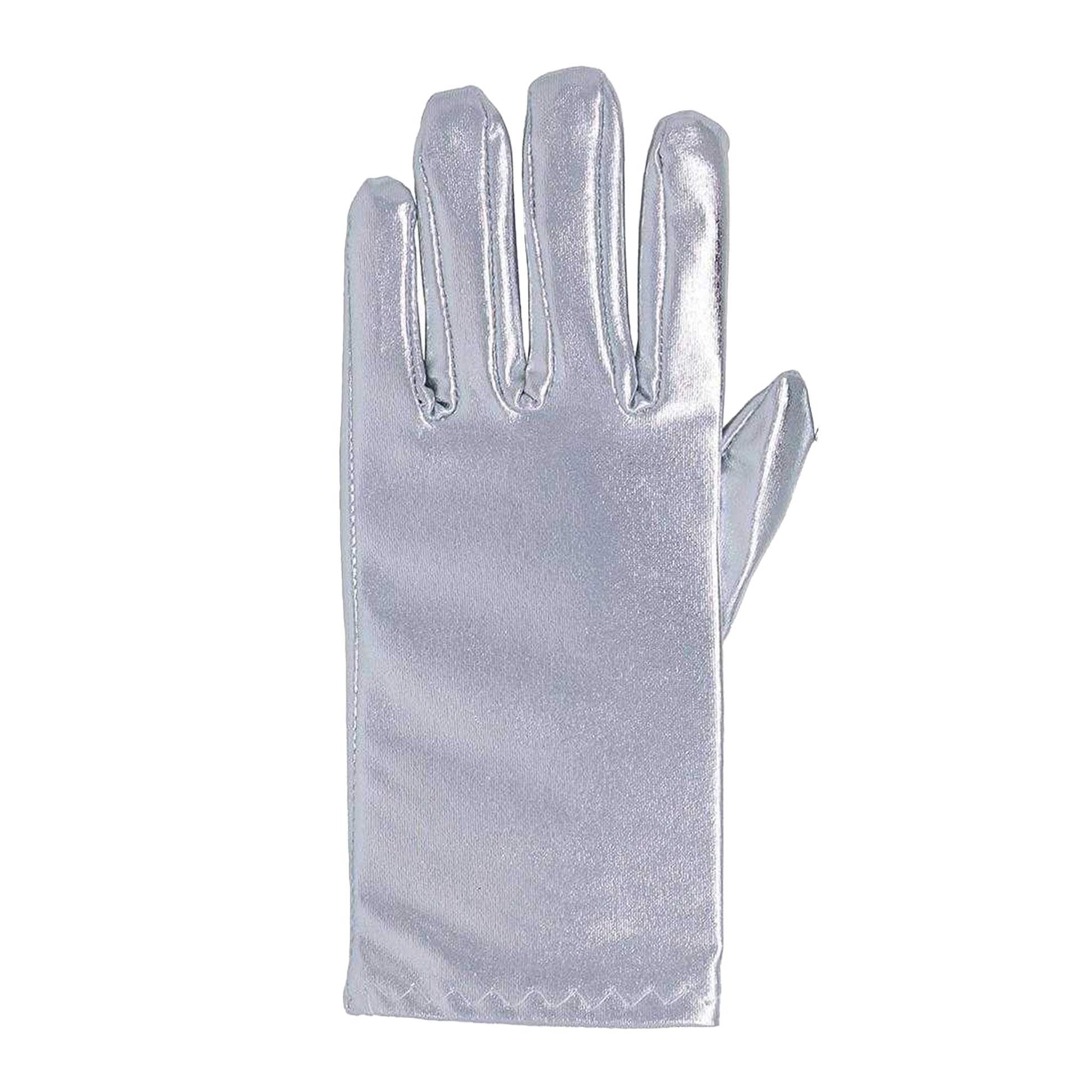 Silver - Back - Fiestas Guirca Unisex Adult Metallic Gloves